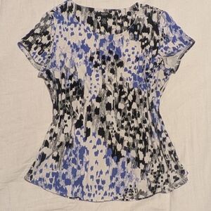 Alfani Abstract Blue and Black Blouse